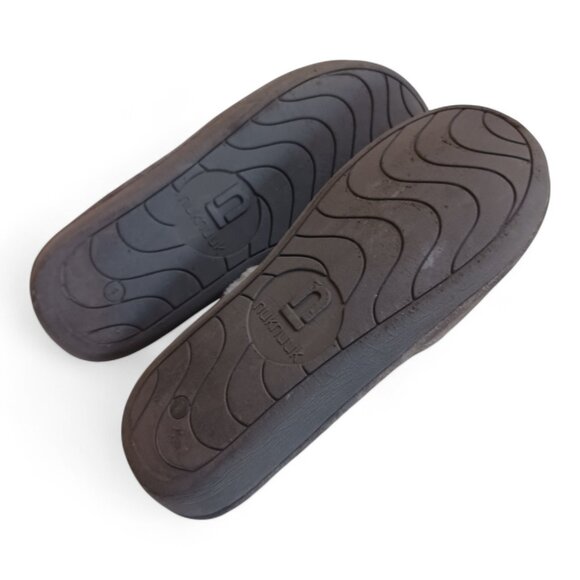 Nuknuuk Women’s Slip-On Slippers – Light Blush Suede, Sherpa Lined, Size 9 - Picture 6 of 7